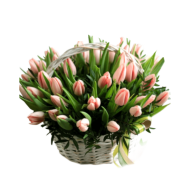 Корзина из розовых тюльпанов Корзина из розовых тюльпанов
